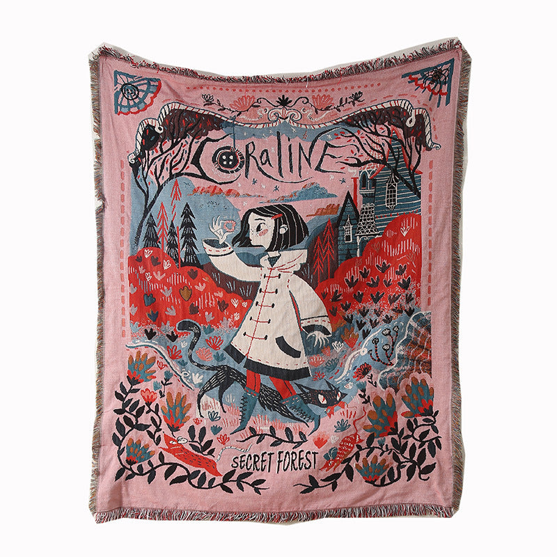 Artistic Sketch Throw Blanket, Camping Blanket, Leisure Blanket, Nap Blanket, Sofa Throw, Picnic Blanket, Bed End Blanket